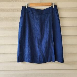 Simons Contemporaine 100% linen navy blue skirt Size 8